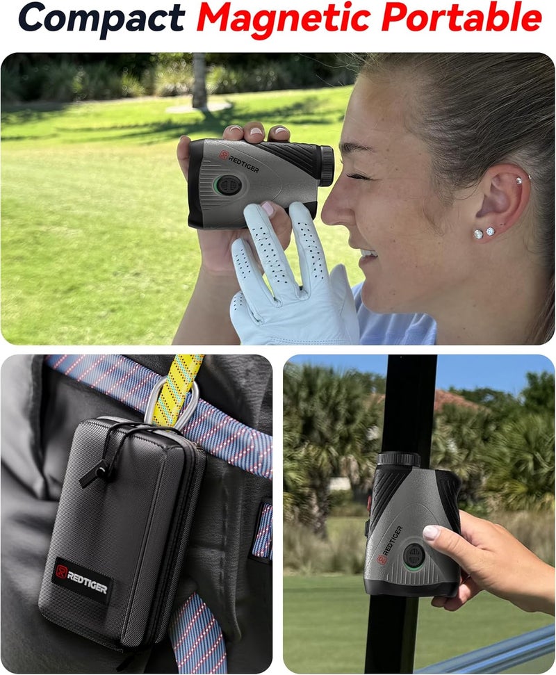 REDTIGER Golf Rangefinder, 7X Magnification 1200 Yards Laser Range Finder with Slope, Built-in Magnetic Bracket, Flag Pole Locking Vibration＆Rechargeable, GolfVue Series 1 pro - Image 5
